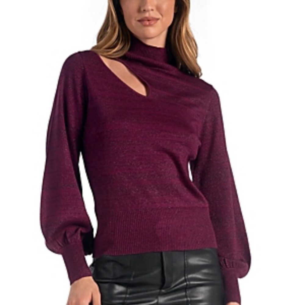 Elan (Nordstrom) cutout sparkle sweater top